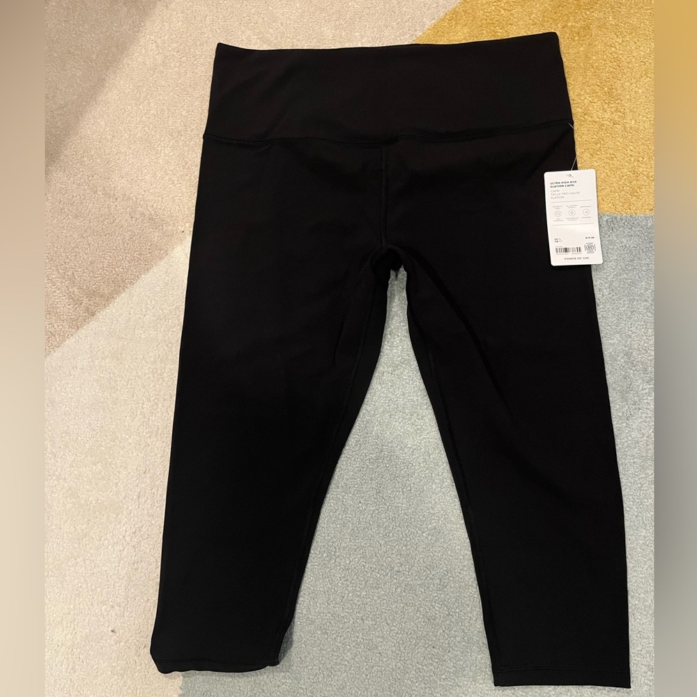 NWT New Athleta Ultra High Rise Elation Capri crop legging extra large XL black